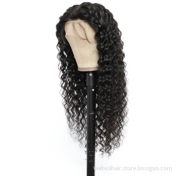 Brazilian Virgin Raw Hair Curly Water Wave 150% 180% 200% Pre Plucked Bleached Knot Hair Wigs Human Hair HD Lace Front Wig